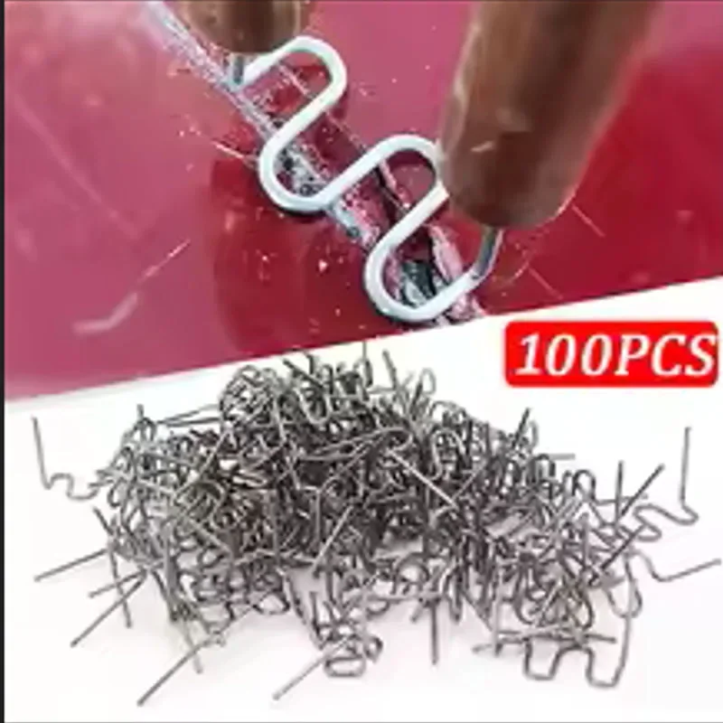 

100PCS S Wave Staples Plastic Welding Bumper Soldering Iron Hot Plastic Welder Heat Gun Stapler Machine Accessories Repair Tool