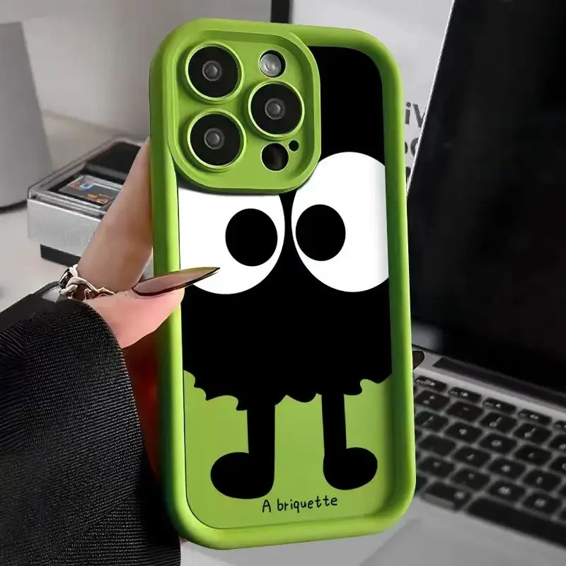 Cute Big Eye Eggette Phone Case for iPhone 7 8 14 Plus 13 12 11 15Pro Max Anti Fall Protective Cover on iPhone XR X XS Max Capa