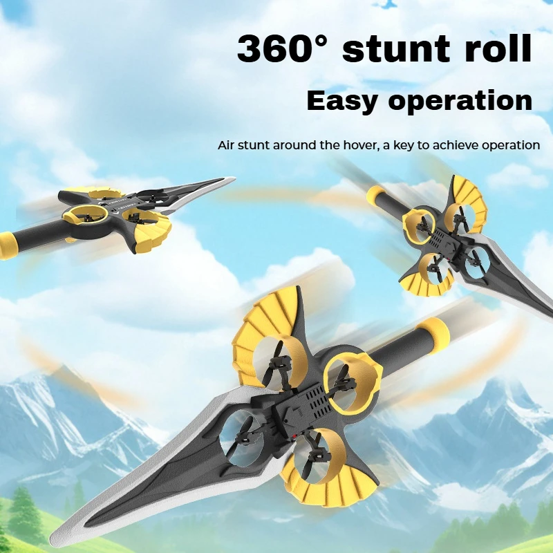 RC Flying Sword Drone 2.4G Hand Gesture Control Stunt Plane with LED Lights, Remote Control Glider Airplane Toy Gift for Kids