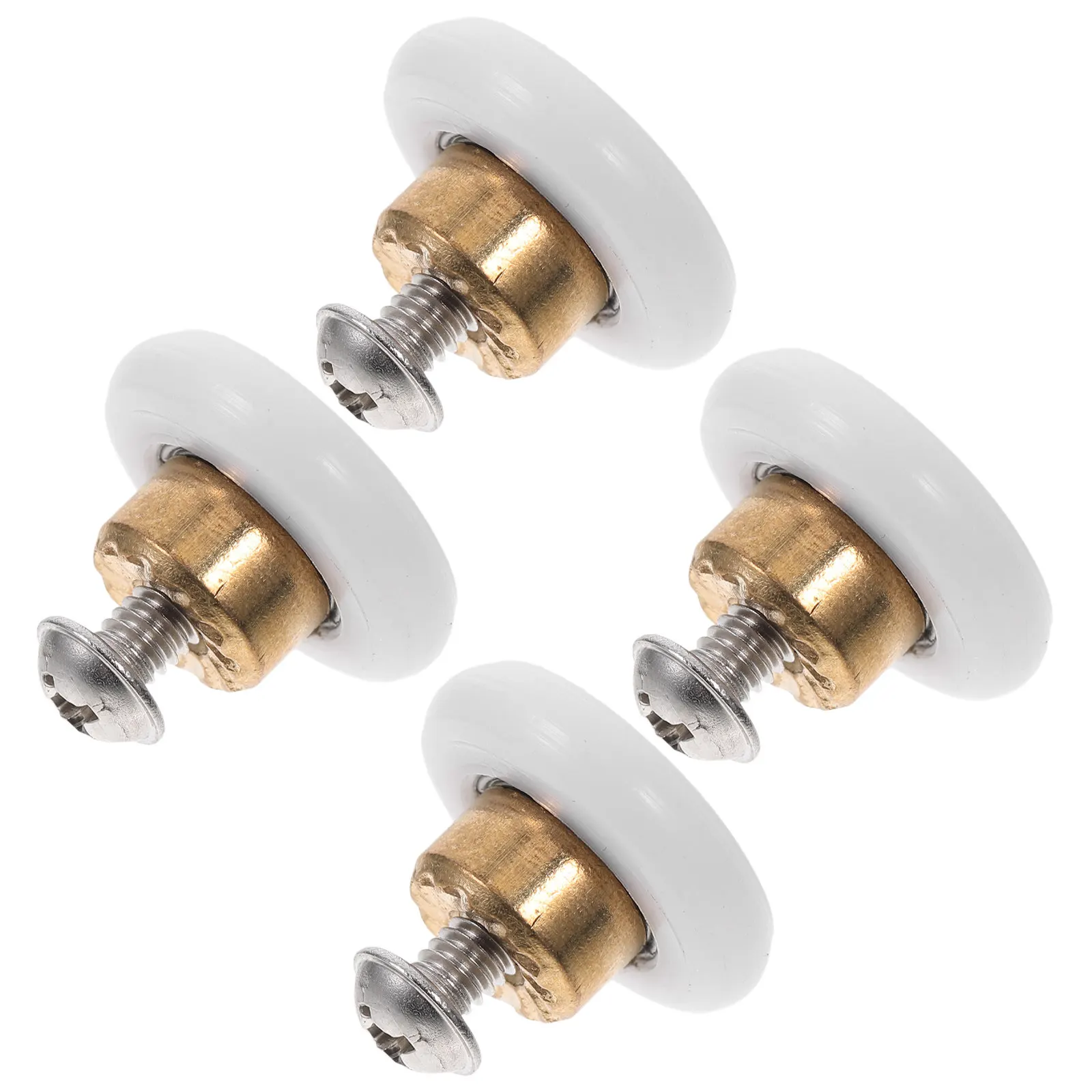

4Pcs Curved Glass Shower Door Rollers Nylon Bearing Pulley Smooth Sliding Replacement Parts Bathroom Shower Door Hardware