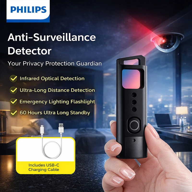 

Фонарик PHILIPS1121 Mini: детектор инфракрасных сигналов, перезаряжаемый, 5 режимов, аварийный свет, для путешествий, безопасности, отелей