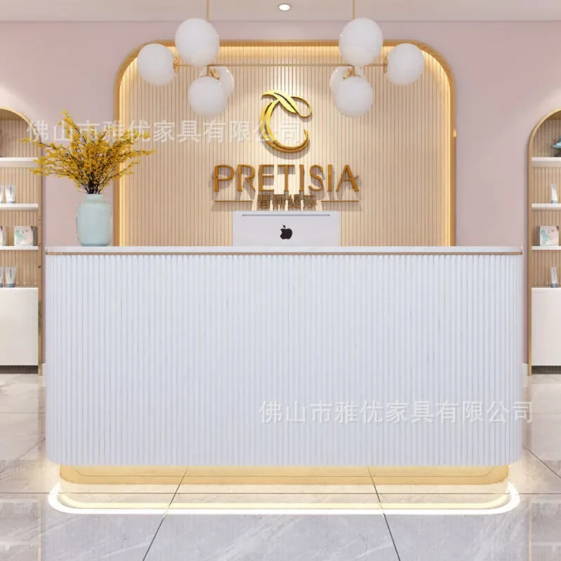 Foreign trade beauty salon front desk reception desk simple modern clothing store wedding bar checkout page light luxury