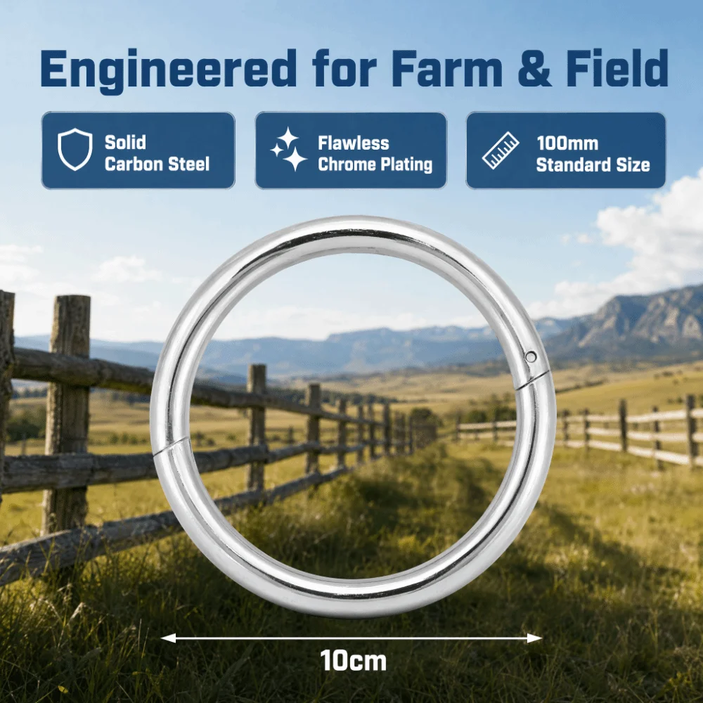 Carbon Steel Cattle Nose Ring Smooth Self Locking Cow Nose Clip Screwdriver Installation Rust Proof Bull Nose Ring Farm Use