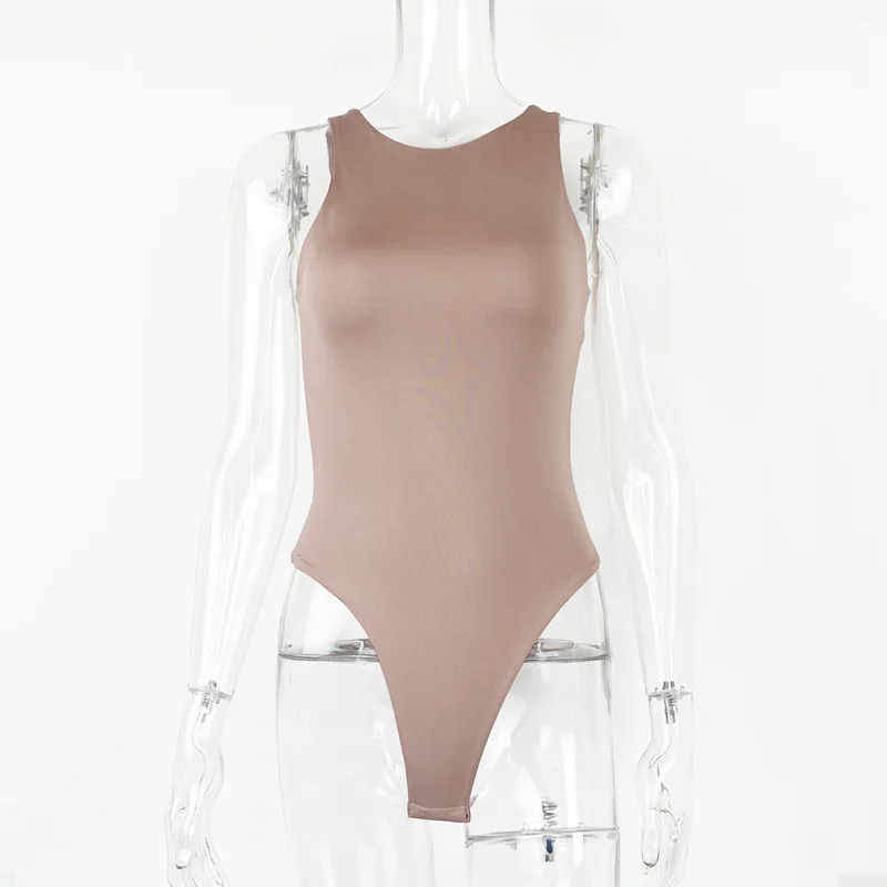 Sleeveless Bodysuit Women's O Neck Body Suit Top for Women Khaki Black 2025 New Autumn Winter Outfits