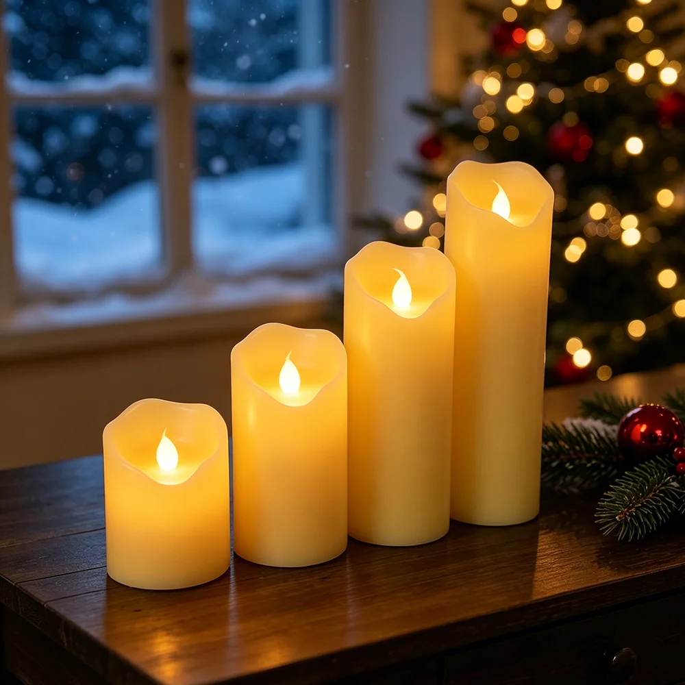 4 szt./zestaw Elektroniczna św – Holiday Candle Set recenzja i cena