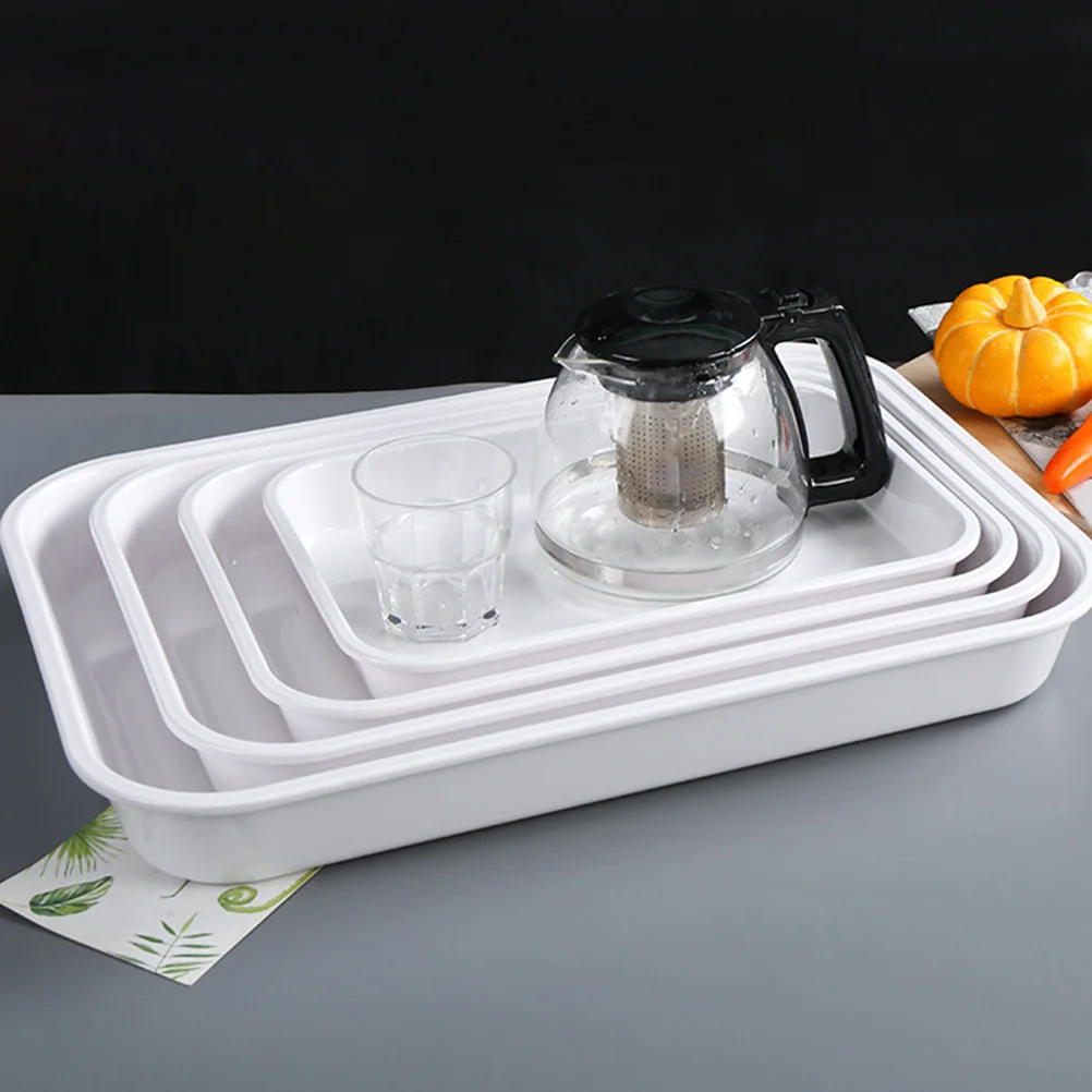 

Melamine Plates Tray Set Food Serving Platters Decorative Fruit Storage Large Size Smooth Surface Home Tableware