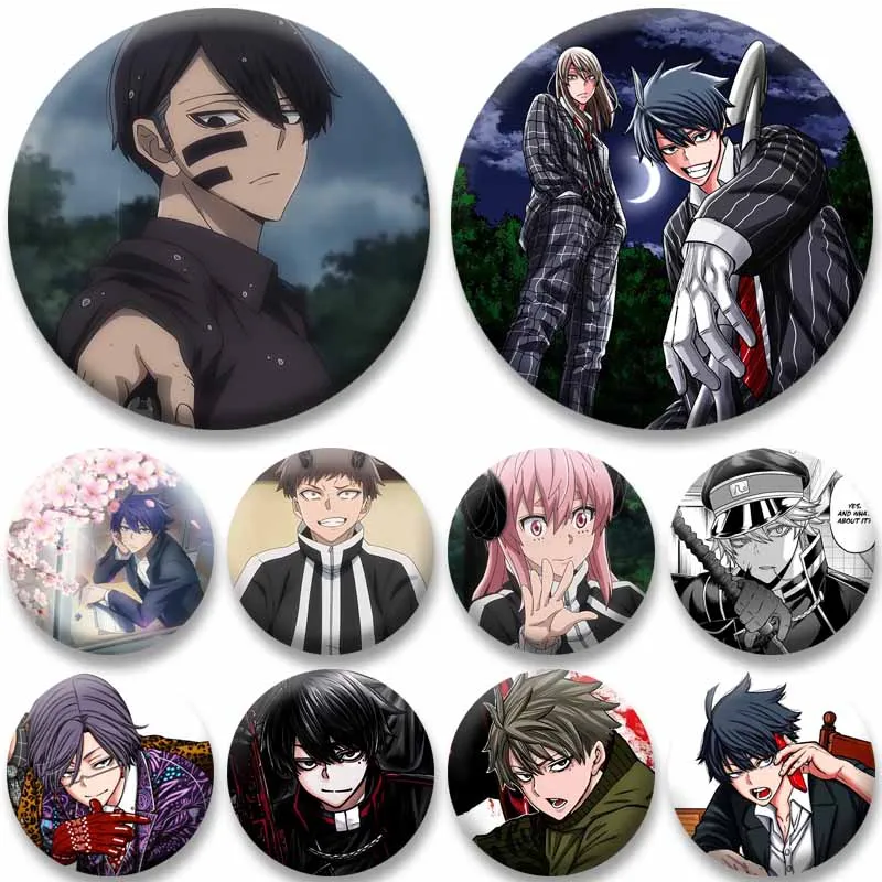

Cartoon Shiki Ichinose Jin Soft Button Pins Anime Tougen Anki Cosplay Badge Snap-in Brooch on Bag Clothes Jewelry Accessories