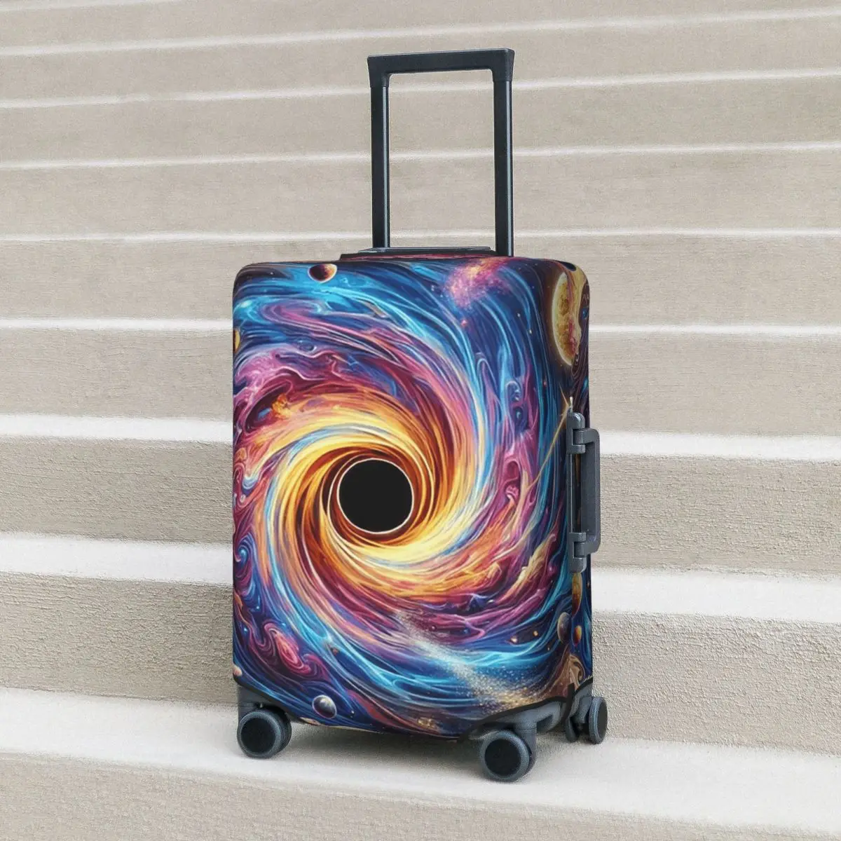 18-32인치용 은은한 소용돌이 모양 여행 가방 커버 보호 탄성 여행용 수하물 보호 커버
