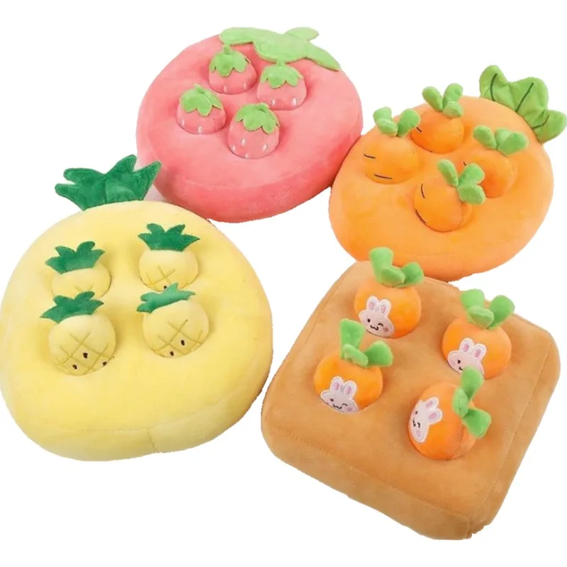 

Baby Montessori Pulling Vegetable Fruit Plush Toy Set Pull the Carrot Picking Game Parent-child Interaction Education Plush Toy