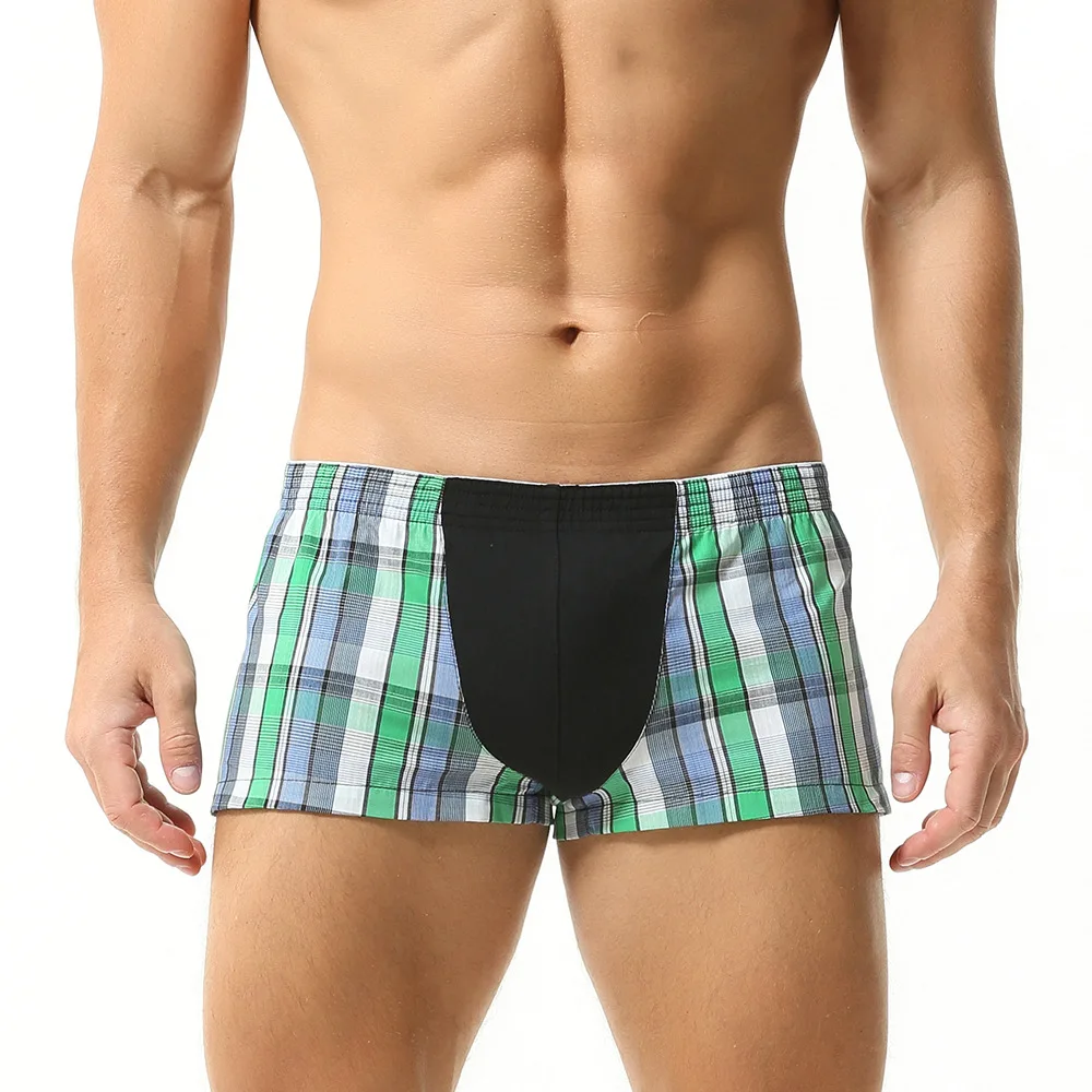الرجال آرو السراويل منقوشة المرقعة ملابس داخلية جيدة التهوية بوق الحقيبة منخفضة الخصر النوم قيعان السروال سراويل بوكسر سراويل ملابس خاصة #4
