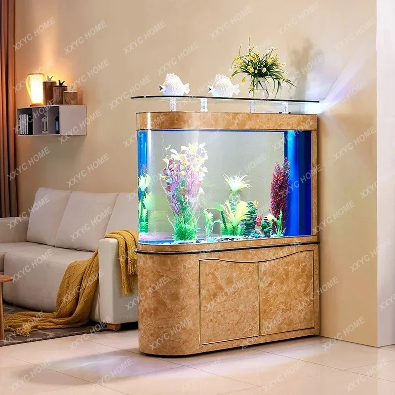 Living Room Home Large and Medium Glass Aquarium Ecological Change Water Bottom Filter Fish Tank
