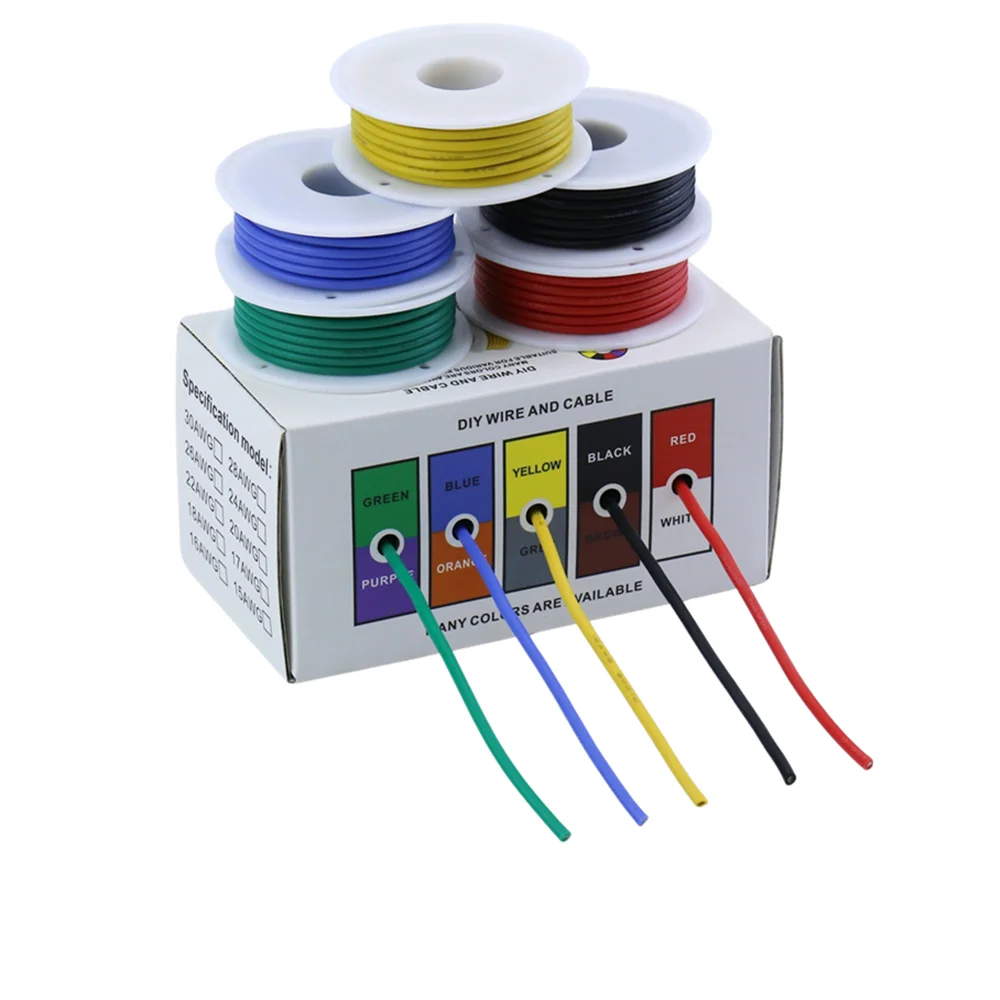 Color boxed combination 1007 wire 16AWG 18AWG 20AWG 22AWG 24AWG 26AWG 28AWG 30AWG PVC electronic wire