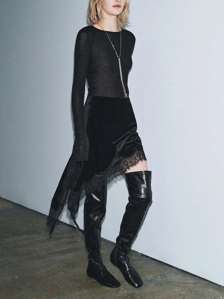 تنورة دانتيل غير متماثلة متعددة الاستخدامات جديدة لشتاء 2025، ملابس مميزة للسيدات، أزياء المسرح العرقي