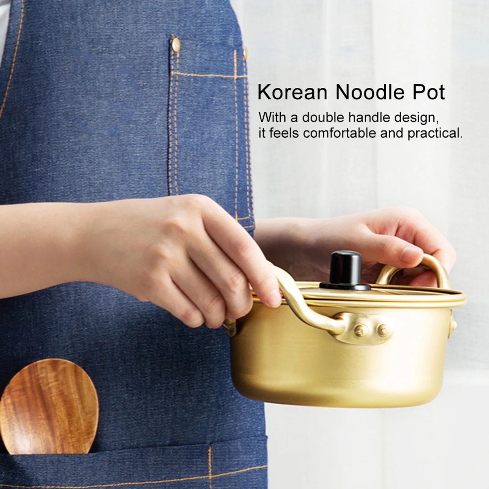 Aluminum Pot Korean Noodle Pot Yellow Aluminium Pot Korean Ramen Noodle Pot Korean Yellow Aluminum Stockpot Instant Noodles Pot