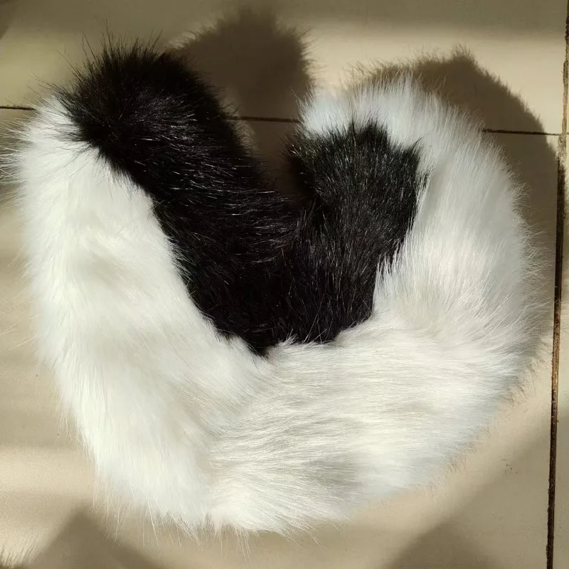 Nouveau fourrure gros bouclé Shiba Inu queue queue de loup Fursuit fille en peluche fausse fourrure queue de loup déguisement Anime Lolita Cosplay accessoires