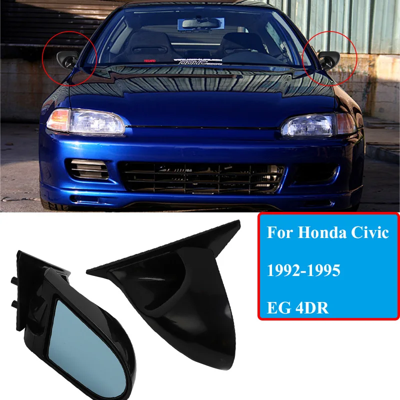 

Spoon Adjustable Car Door Side View Mirror Car Rearview Side Mirrors 1992-1995 For Honda Civic EG 4DR