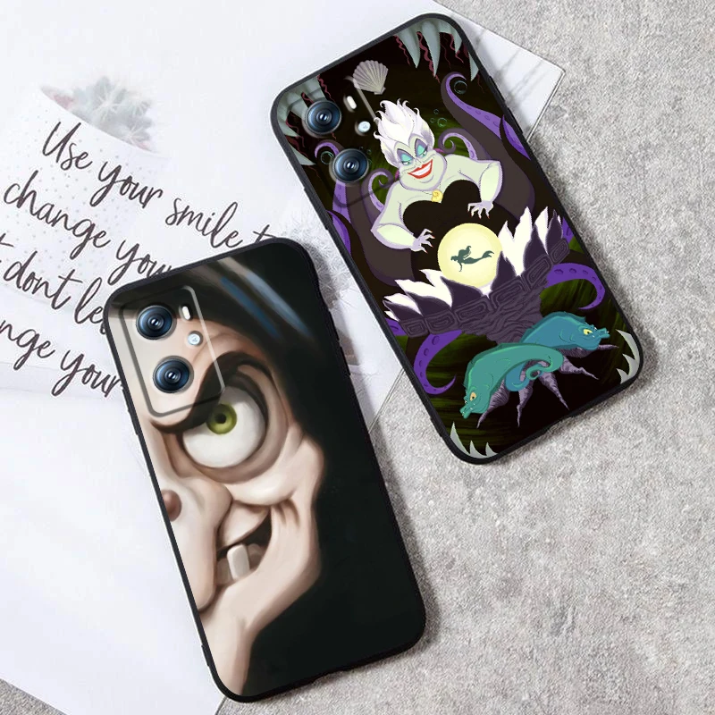 Maleficent Usula Disney For OPPO Find X6 X5 X3 A54S A5 A94 A16 A53S A57 A74 A72 A98 A78 A96 A9 5G Black Back Phone Case