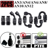 2X 3AN 4AN 6AN 8AN 10AN 12AN recto 0 45 90 180 grados adaptador de accesorios de extremo de manguera giratoria para PTFE E85 línea de Gas combustible de aceite negro