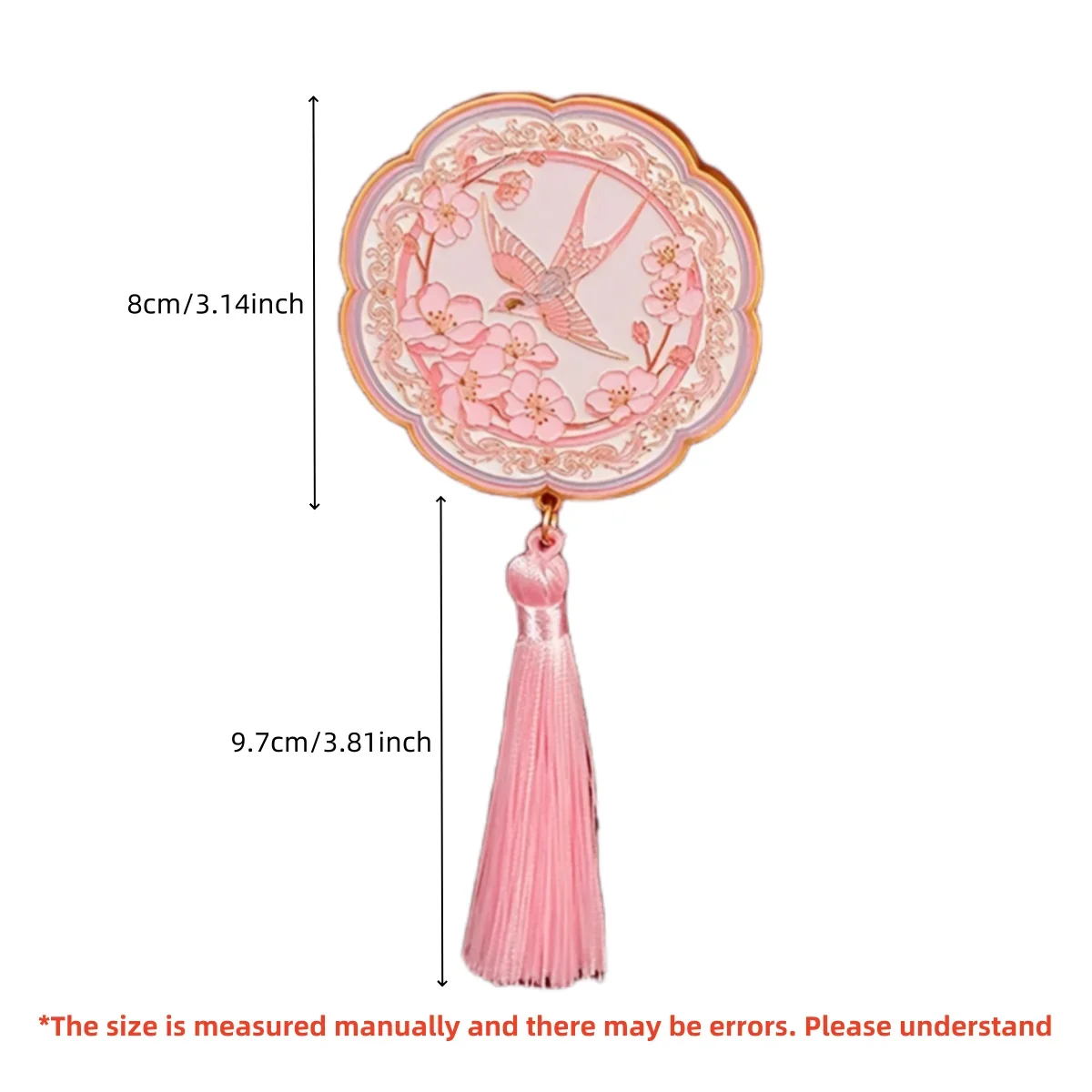 Hand-Make-up-Spiegel für Frauen, kreativer Quastenspiegel im chinesischen Stil, luxuriöse Geschenkbox, Urlaubsgeschenk für Frauen, Make-up-Spiegel