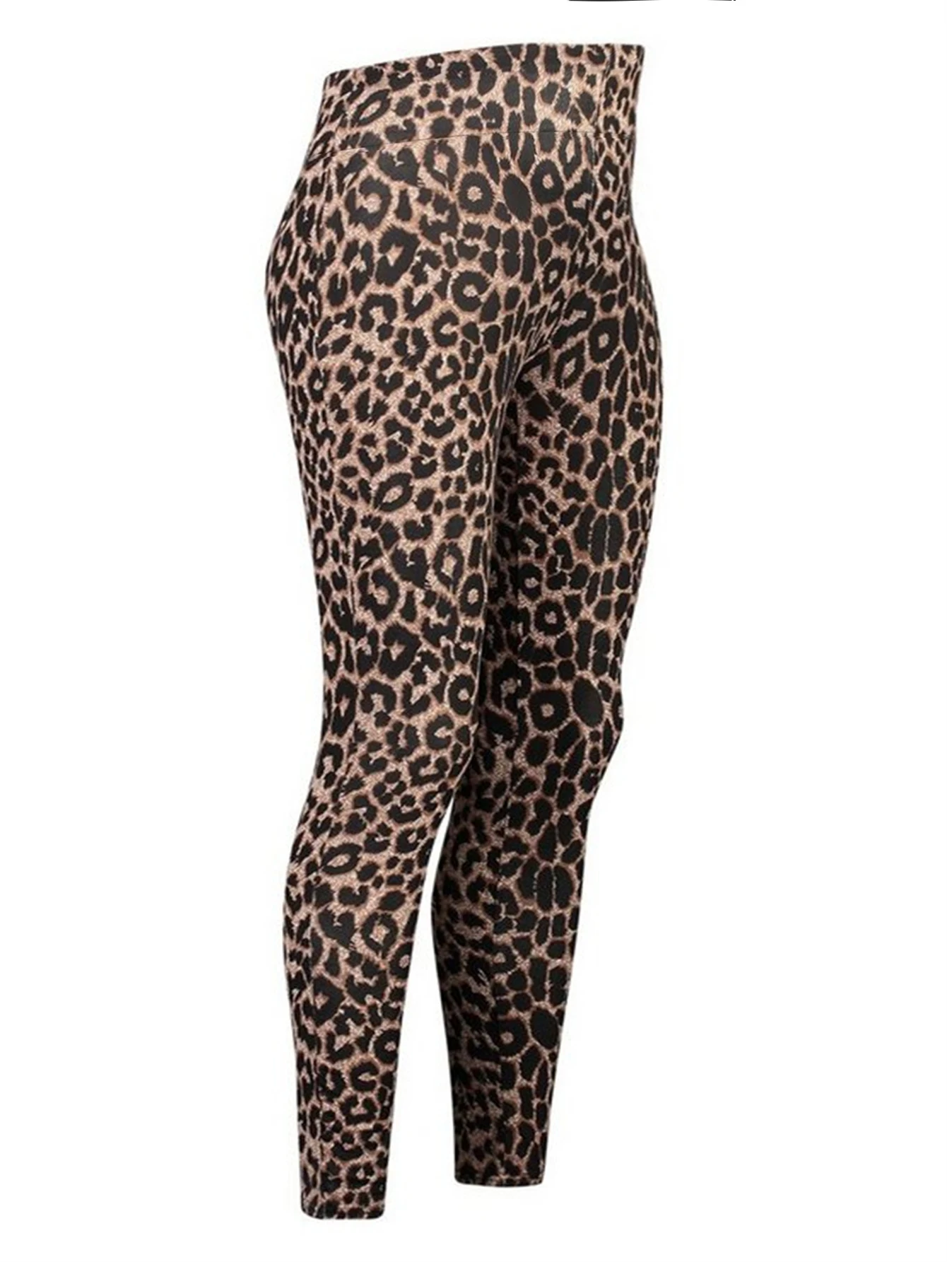 Brown Leopard Print Yoga Pants Women's High Waist Abdomen Shaping Design Easy to Shape Butt High Elasticity No Restriction