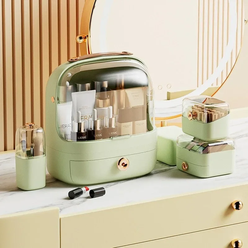 

2025 Desktop Makeup Storage Box Large Capacity Dust-proof Makeup Storage Box Home with Lid Bathroom Jewelry Waterproof Organizer