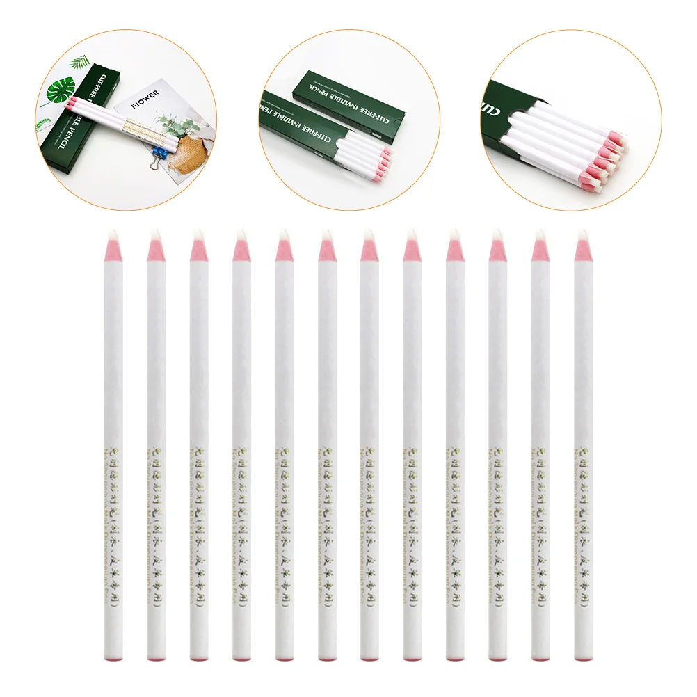 

12Pcs Roll Paper Thread Machine Sewing Pens Erasable Fabric Marking Pens Multi-Purpose Crayons Auto Disappearing