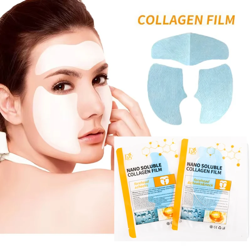 Collagen Film Paper Soluble Facial Mask Cloth Anti-Aging Soluble Water Face Filler Full Collagen Fiming Lifting Face Skin Care