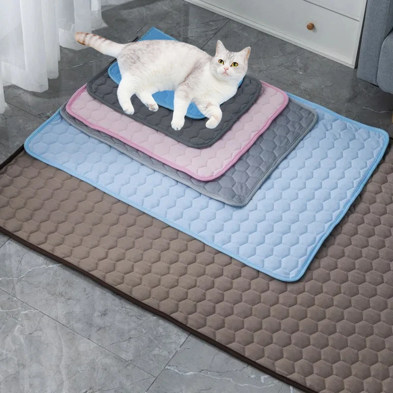 Dog Cooling Mat Summer Pad Mat For Dogs Cat Ice Silk Blanket Sofa Breathable Pet Dog Bed Summer Washable For Small Large Dog Cat