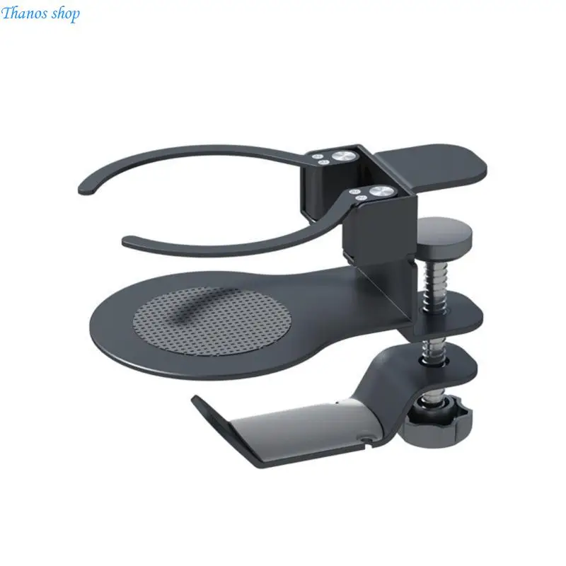 

Adjustable 2 in 1 Clamp On Cup Holder With 360°Rotating Headsets Hanger Hook For Office Gaming Desks 5kg Hook Load X37A