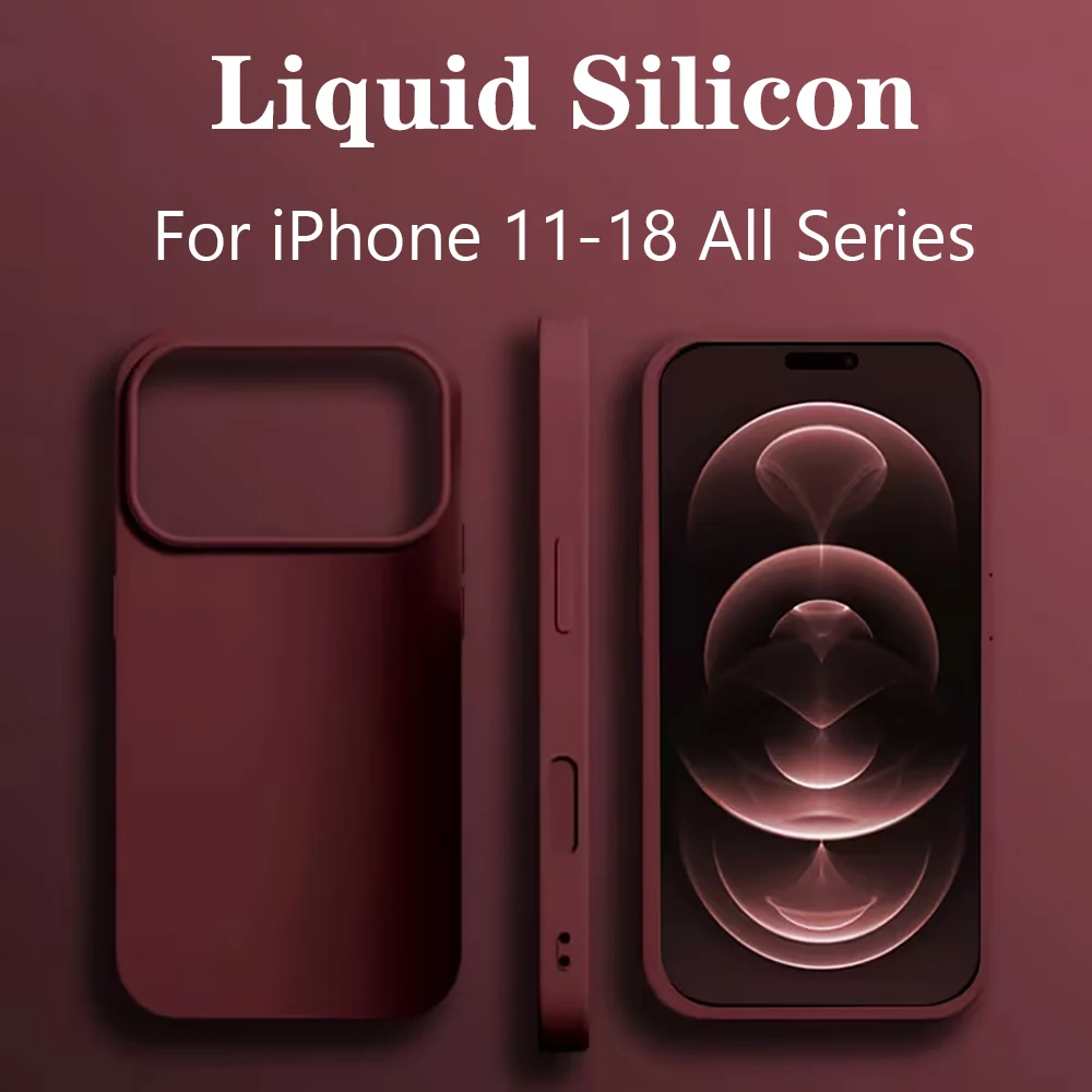 Etui na telefon iPhone 18 Pro Max Oficjalne Oryginalne Etui z Płynnego Silikonu do iPhone 16 15 12 14 13 17 Pro Max Odporna na Wstrząsy Osłona
