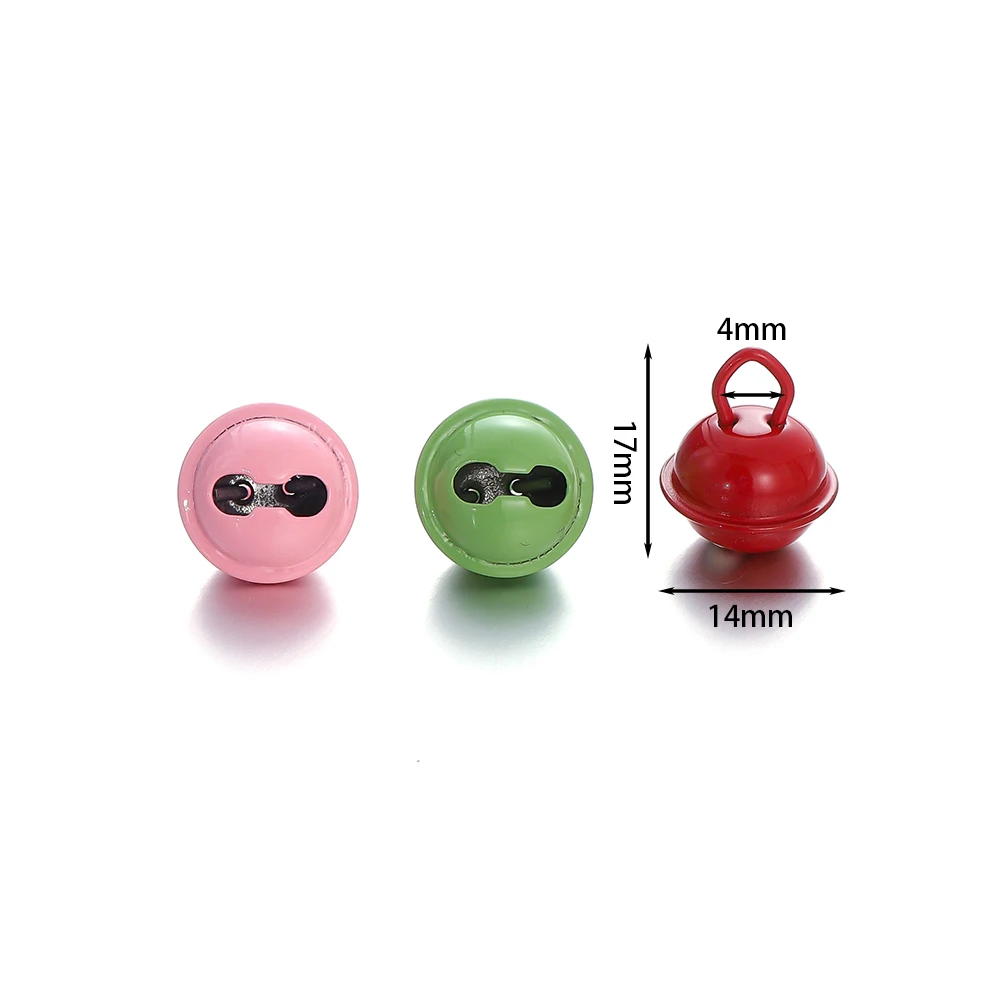 20pcs Colorful Metal Bells Loose Beads Jingle Bell For Christmas Party Crafts Decoration DIY Jewelry Making Earrings Pendants
