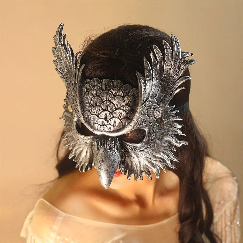 Máscara de mascarada búho águila pájaro Animal media cara máscara para mujeres hombres Halloween Cosplay disfraz bola diversión fiesta accesorios vestir Purim