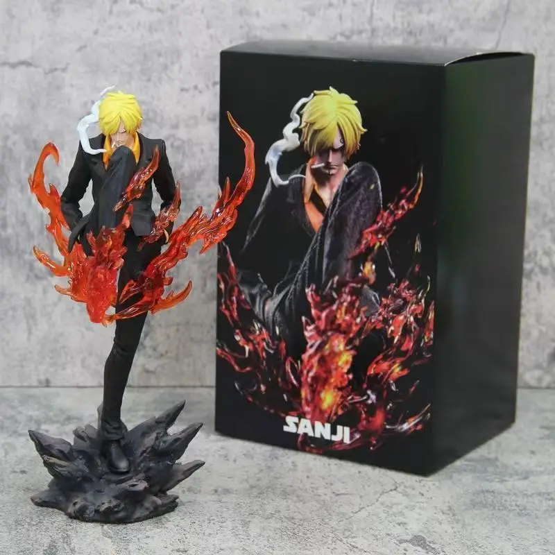 New One Piece Anime Figures Sanji Devil 24cm Suit Pvc Gk Statue Model Collection Room Ornament Kids Toys Boy Festival Gifts