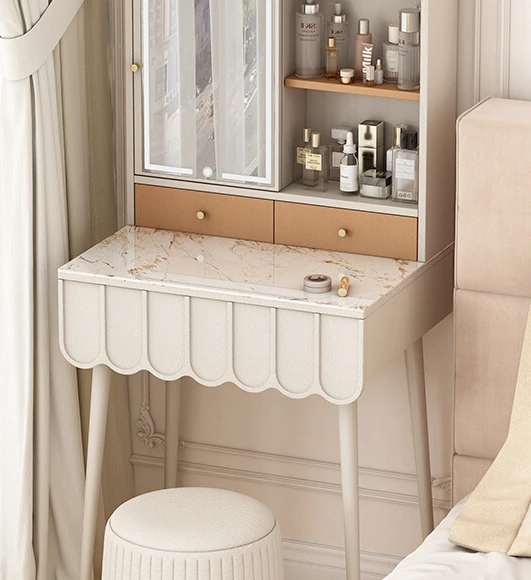 Dressing table, girl, princess bedroom, delicate and small, bedside table, shelf and make-up mirror, reversible