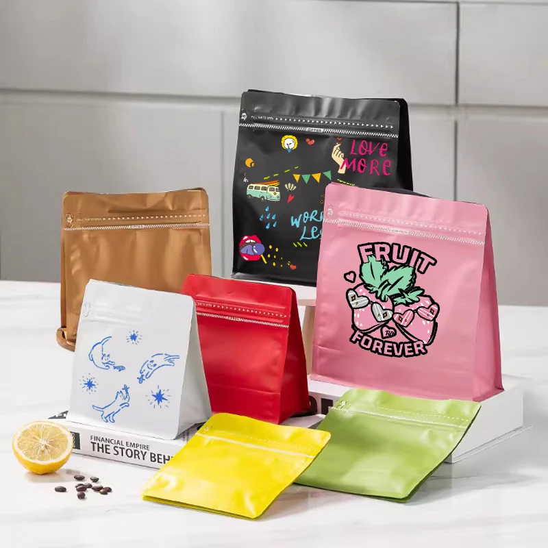 

Пакеты с застежкой-молнией на заказ с термосваркой для кофе в зернах, кофейного порошка, чайных листьев, печенья, конфет