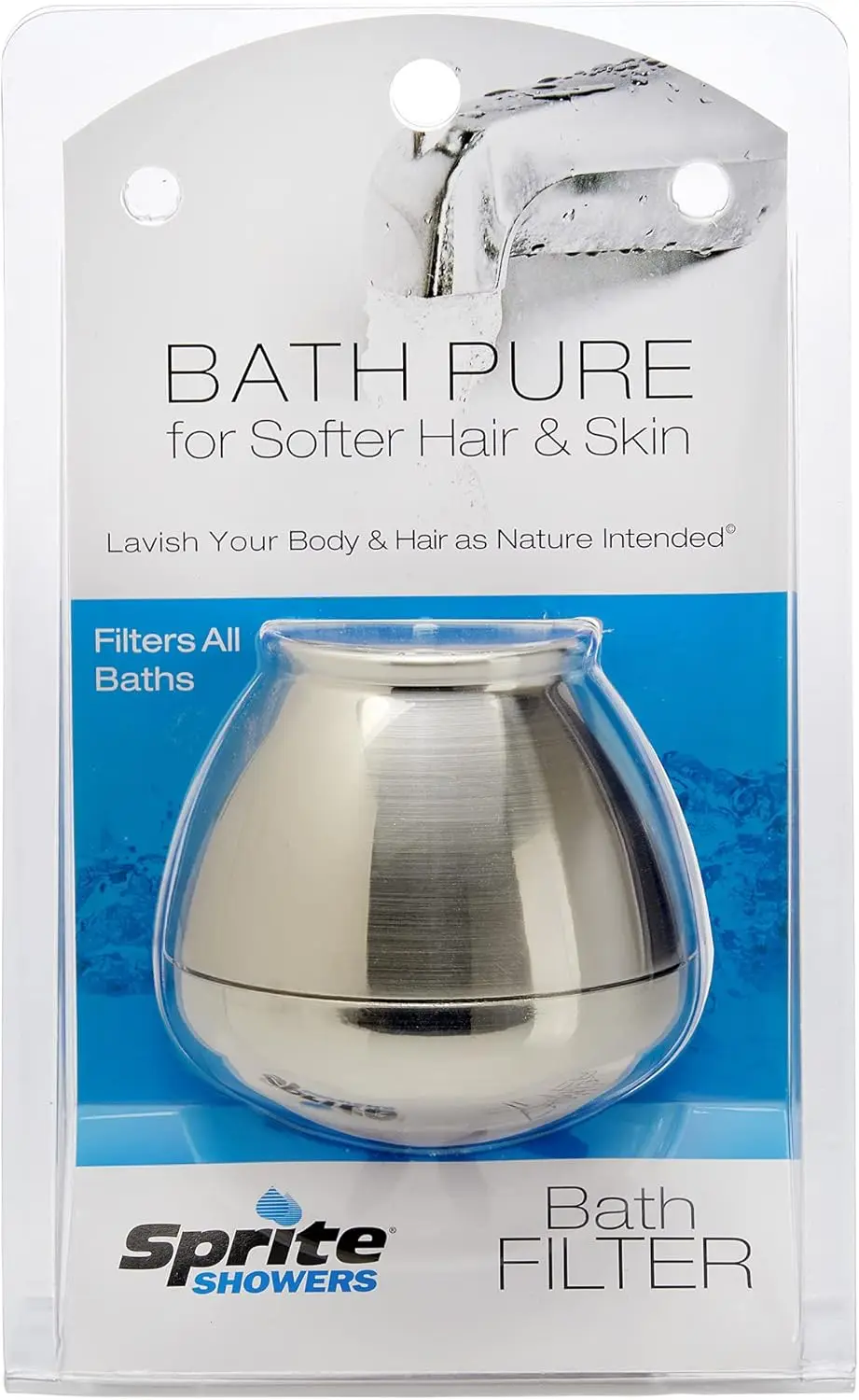 

Pure Bath Filter with Brushed Nickel Finish, 100% Pure Water Flow