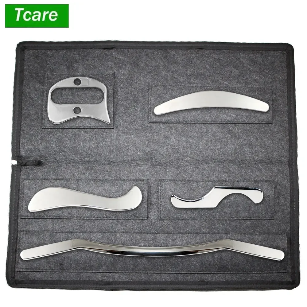 

5Pcs/Set Stainless Steel Gua Sha Scraping Massage Tool Set - IASTM Tool Set Great Soft Tissue Mobilization Tool Physical Therapy