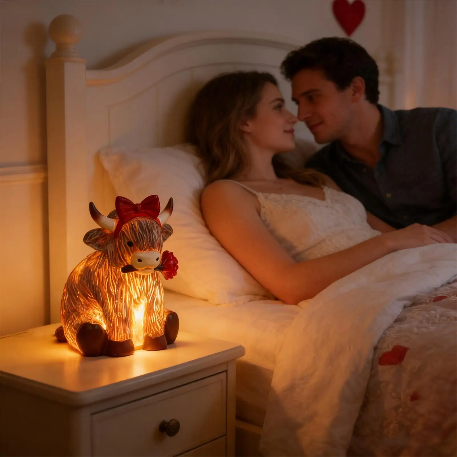 

Светящаяся фигурка коровы из смолы: ночник-телец, настольный декор для кухни, детской, рабочего стола, прикроватной тумбочки, домашней стойки