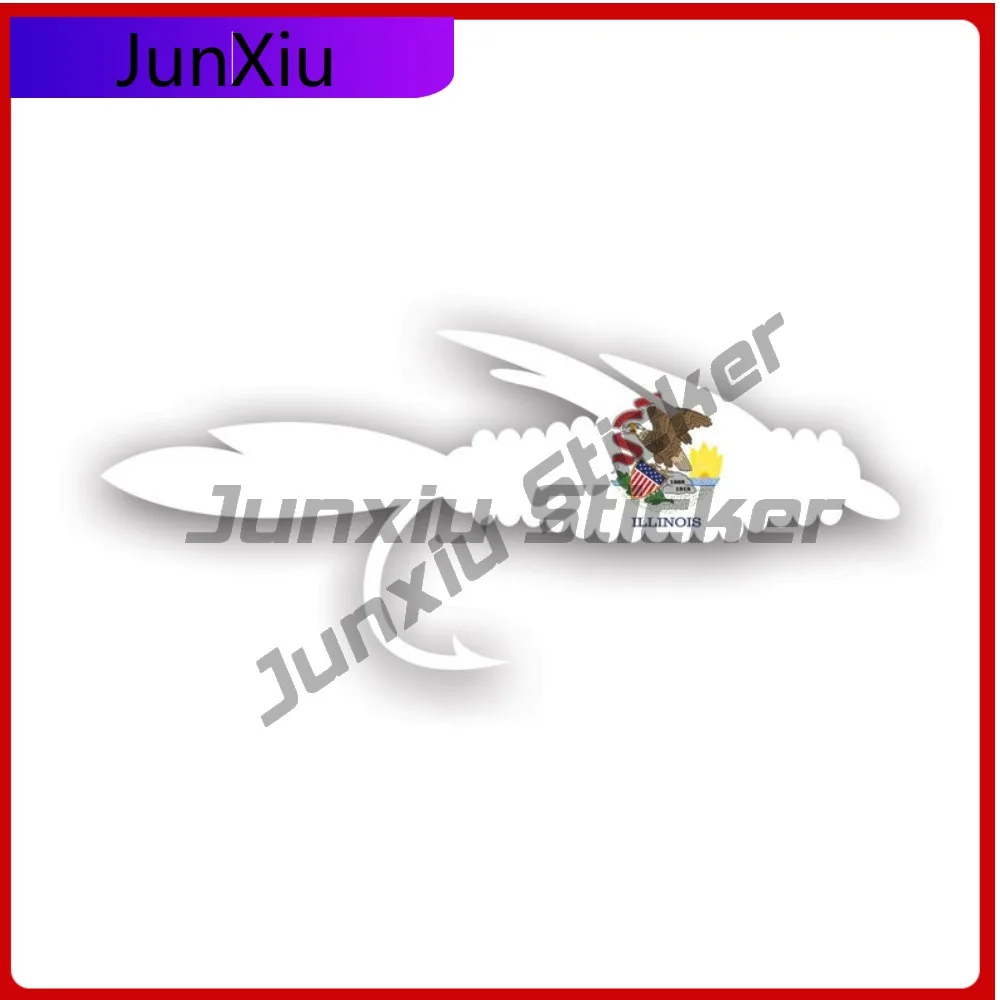 

Illinois Fly Fishing Weather Resistant Fade Resistant Funny For Rear Windshield Laptop Helmet Self Adhesive Easy Apply