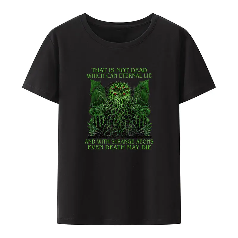 Klassische Cthulhu-Ikone, die nicht tot ist, die ewige Lüge und mit seltsamen Äonen sogar Tod sterben kann Modal Print T-Shirt Tops