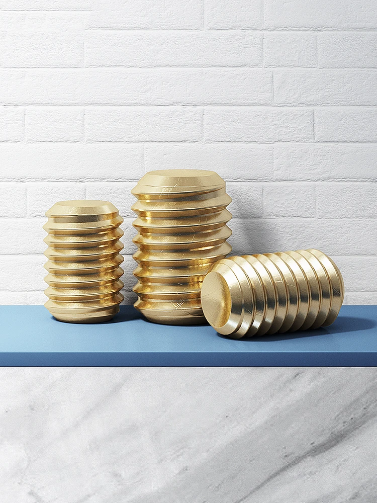 M3 M4 M5 M6 M8 M10 Brass Concave End Set Screw Hex Hexagon Headless Machine Rice Tight Top Bolt