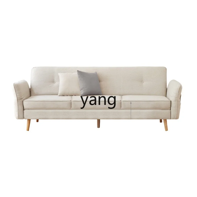 Yjq Fabrics Sofa Bed Simple Living Room Dual-Use Multi-Functional Folding Bed Small Apartment Three-Seat Sofa