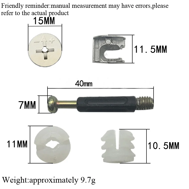 50pcs Quick Mount 3-in-1 Furniture Fastener Set - Detachable Smooth Finish Industrial Hardware