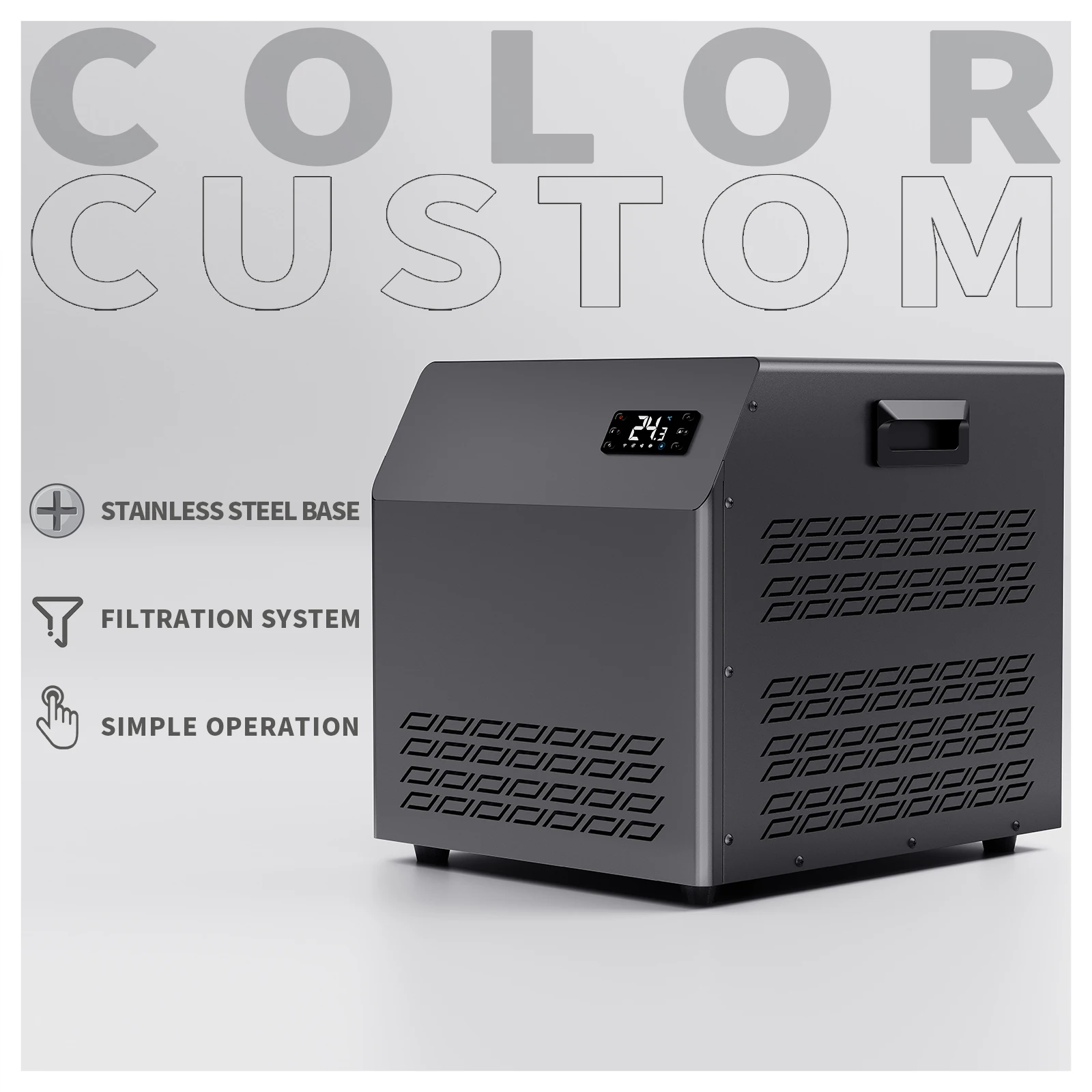 Outdoor 1/2p chiller 220v bath ice machine compressor built-in pump filter remote control