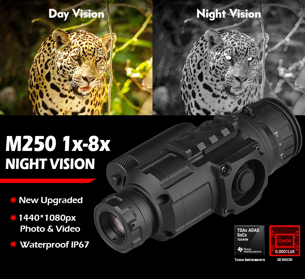 

Hunting Scope HD 1X-8X Zoom 300m HD Digital Night Vision Monocular With IR Illuminator All Metal Day and Night Use HK27-0031