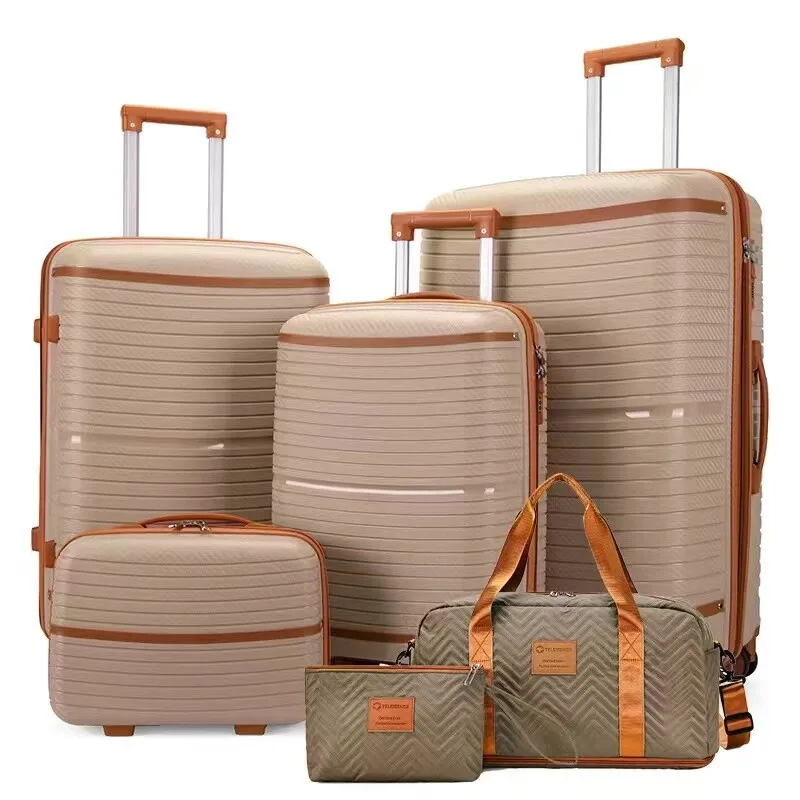 New 6-Piece Luggage Set Hard Shell Suitcase Large Capacity Lightweight TSA Lock 360° Spinner Wheels Carry-On Approved For Travel
