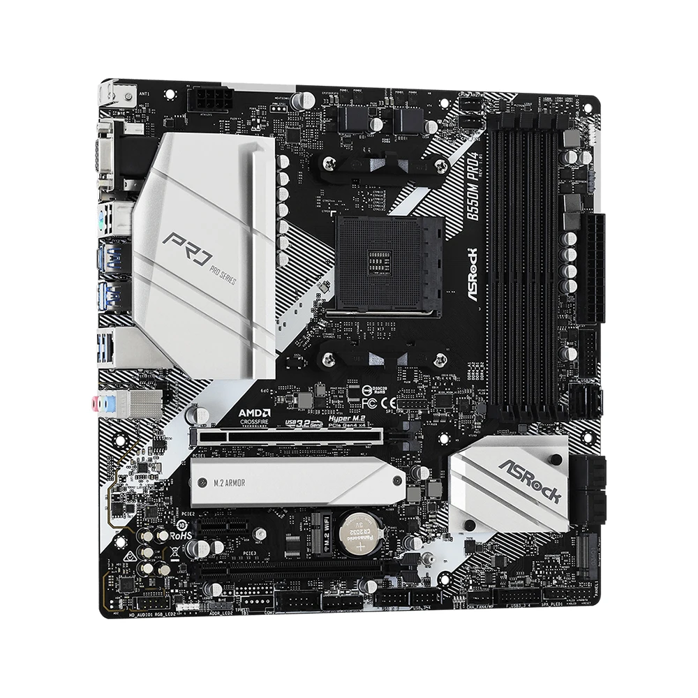 ASRock B550M Pro4 Motherboard Support Ryzen 5 5600 5600G R7 5700X3D CPU AM4 Socket DDR4 4733MHz 128GB PCI-E 4.0 NVME M.2