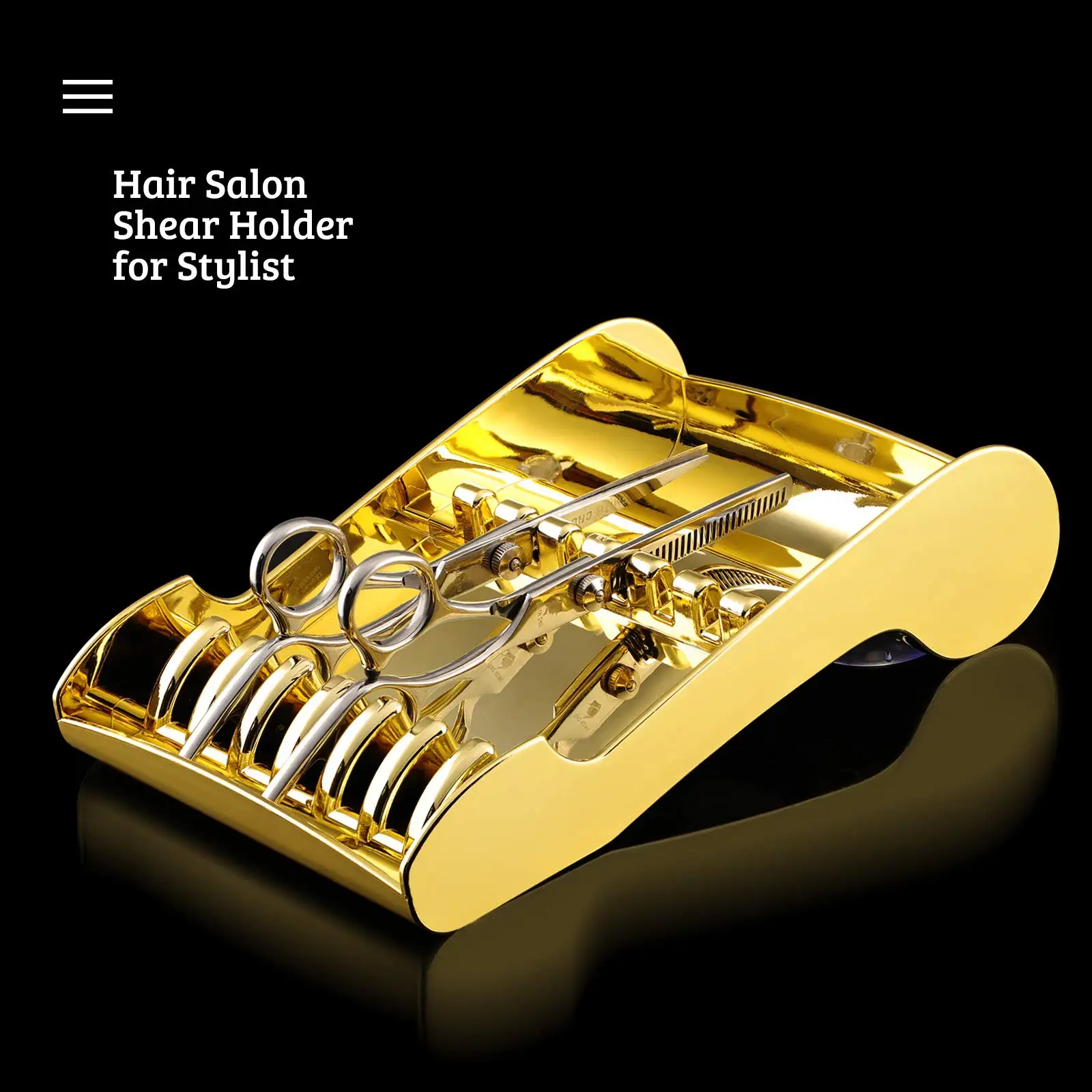 Professional Scissors Holder for Salon & Barber - 6-Scissor Organizer Rack, Hairdressing Storage Tray for Stylists