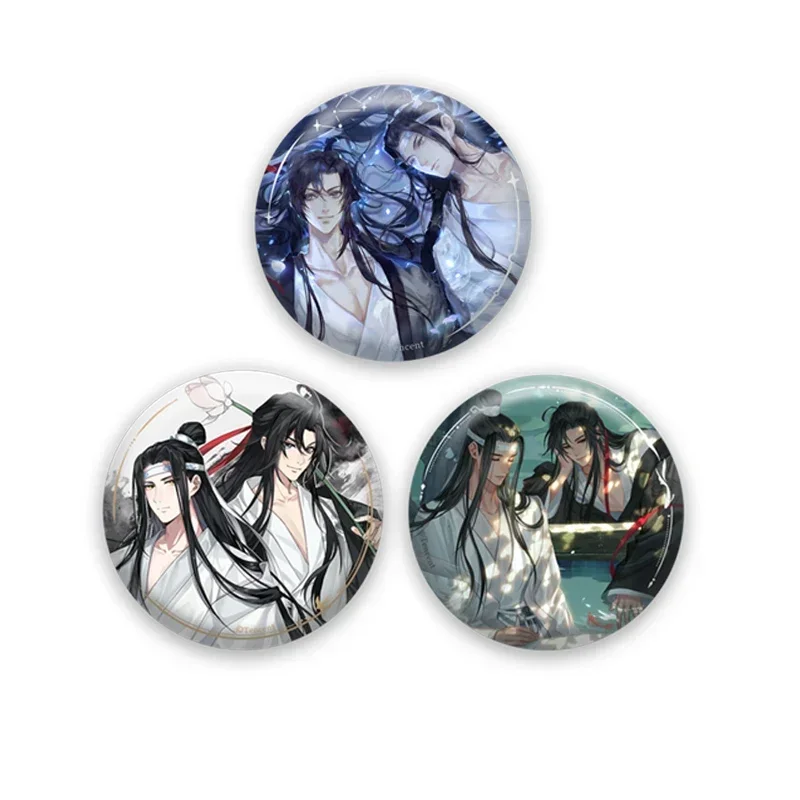 Anime Grandmaster of Demonic Cultivation WeiWuXian LanWangJi Cosplay Reflect light Badge, regalo de Navidad, decoración de mochila, adornos