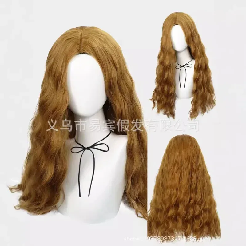 Didi 211 할로윈 여성 히로인 스칼렛 코스프레 마녀 가발 완다 역할 놀이 물결 모양의 갈색 머리 의상